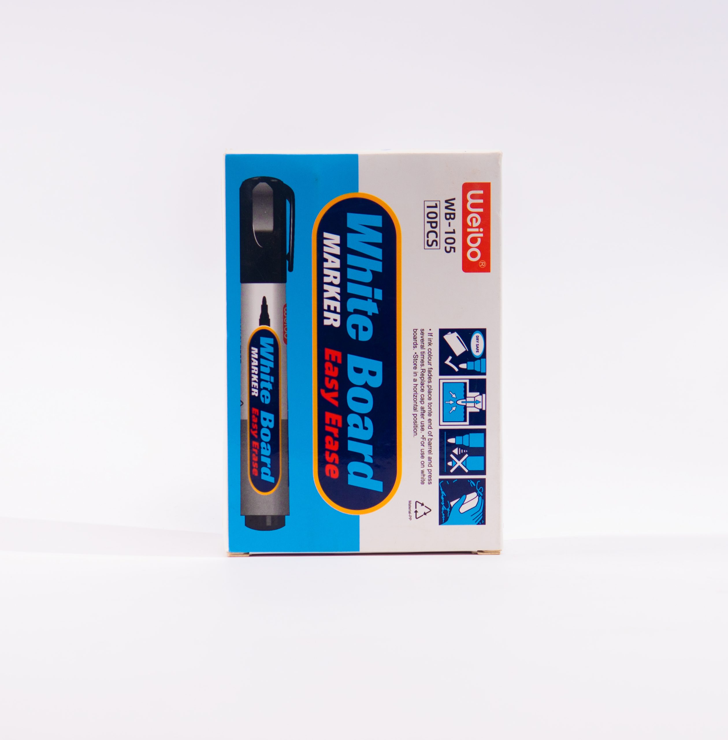 Marqueur tableau blanc Weibo WB 105 10 pcs bleu