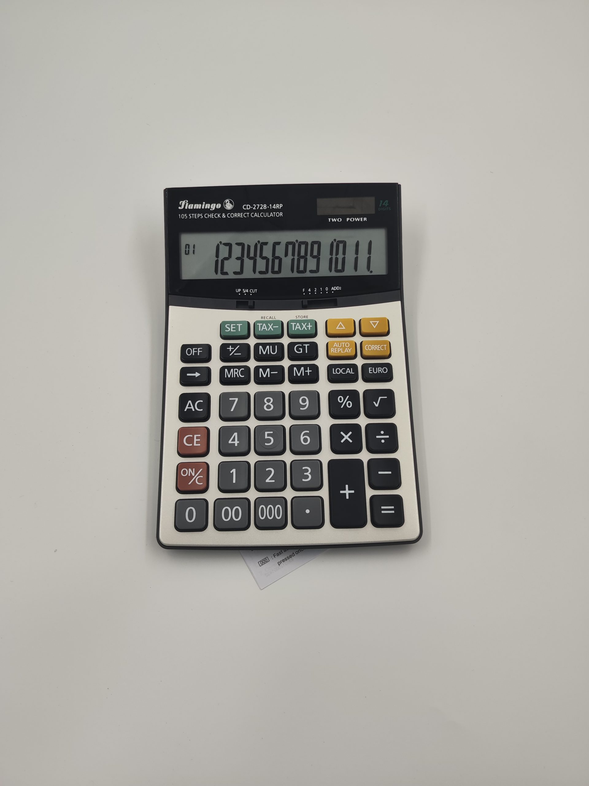 Calculatrice de table commerçante FLAMINGO CD-2728-14RP – Image 3