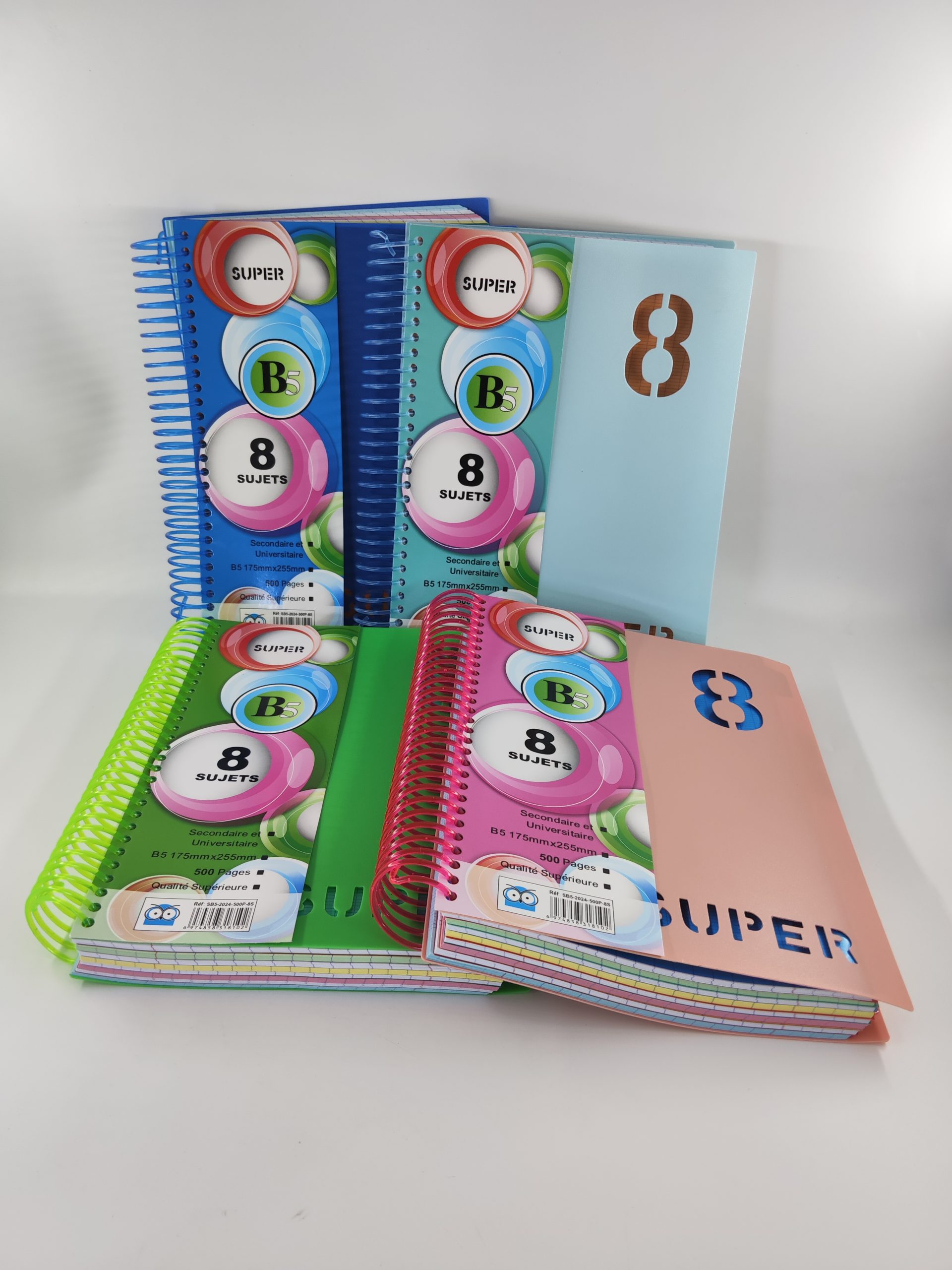 Cahier en spirale pp 500p B5 SUPER 8 sujets – Image 2