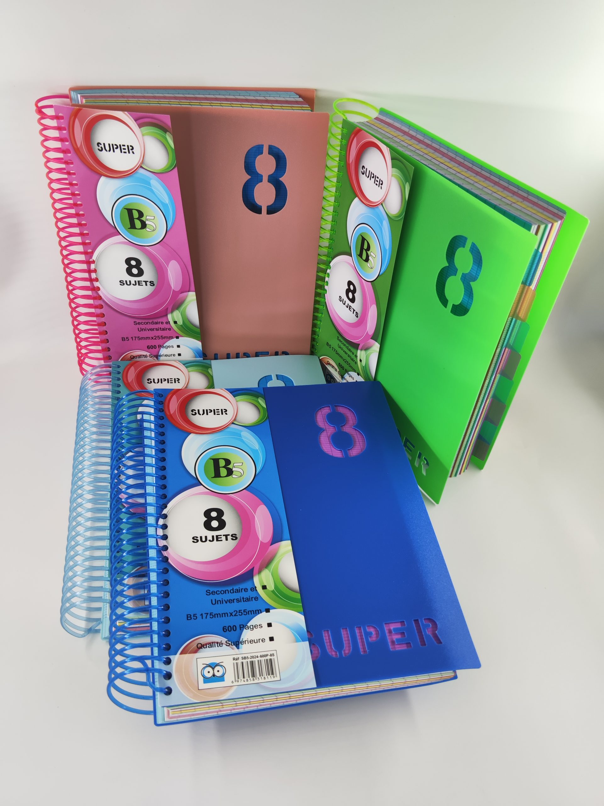 Cahier en spirale pp 600p B5 SUPER 8 sujets – Image 5