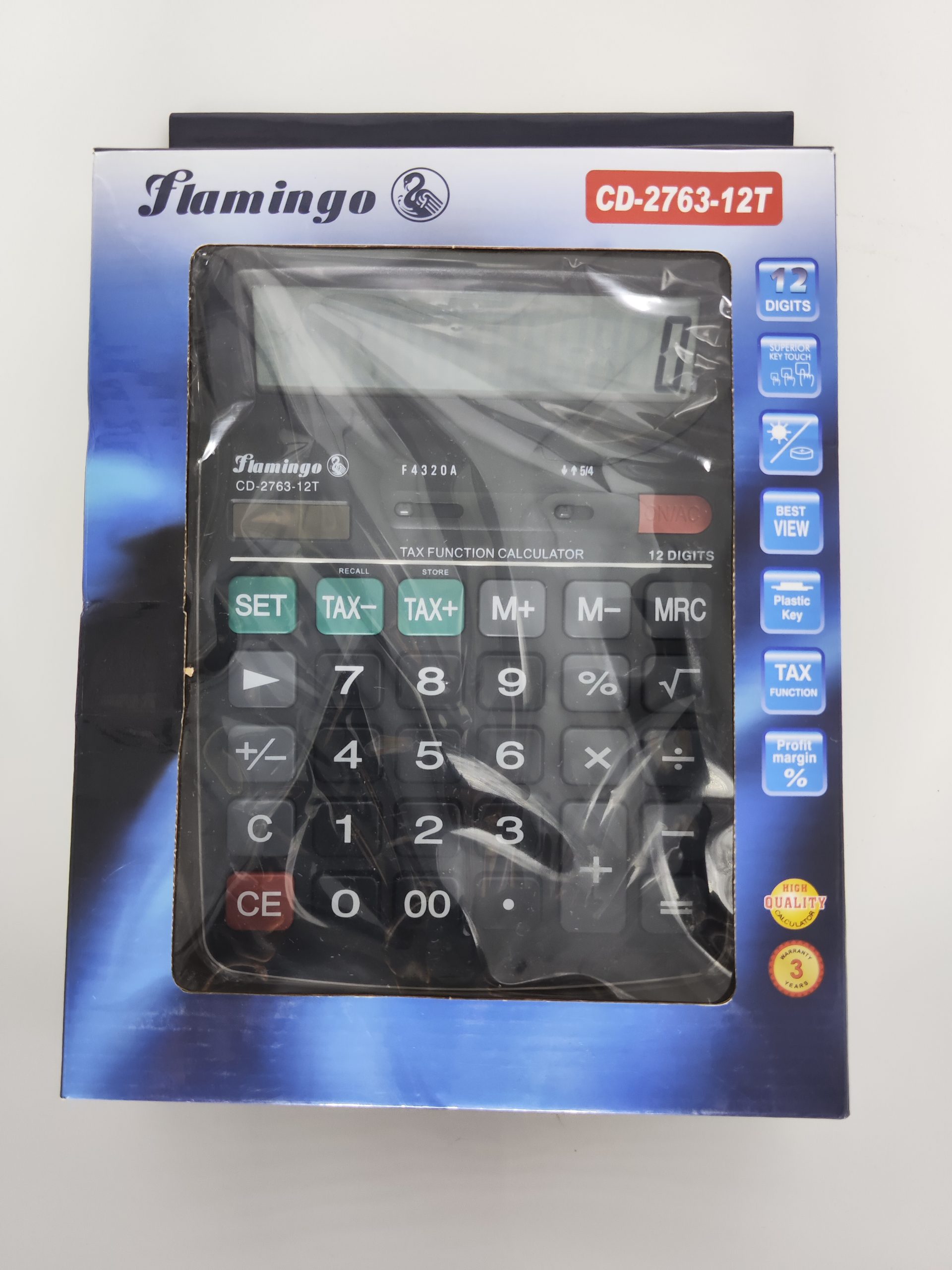 Calculatrice de table commerçante FLAMINGO CD-2763-12T – Image 4