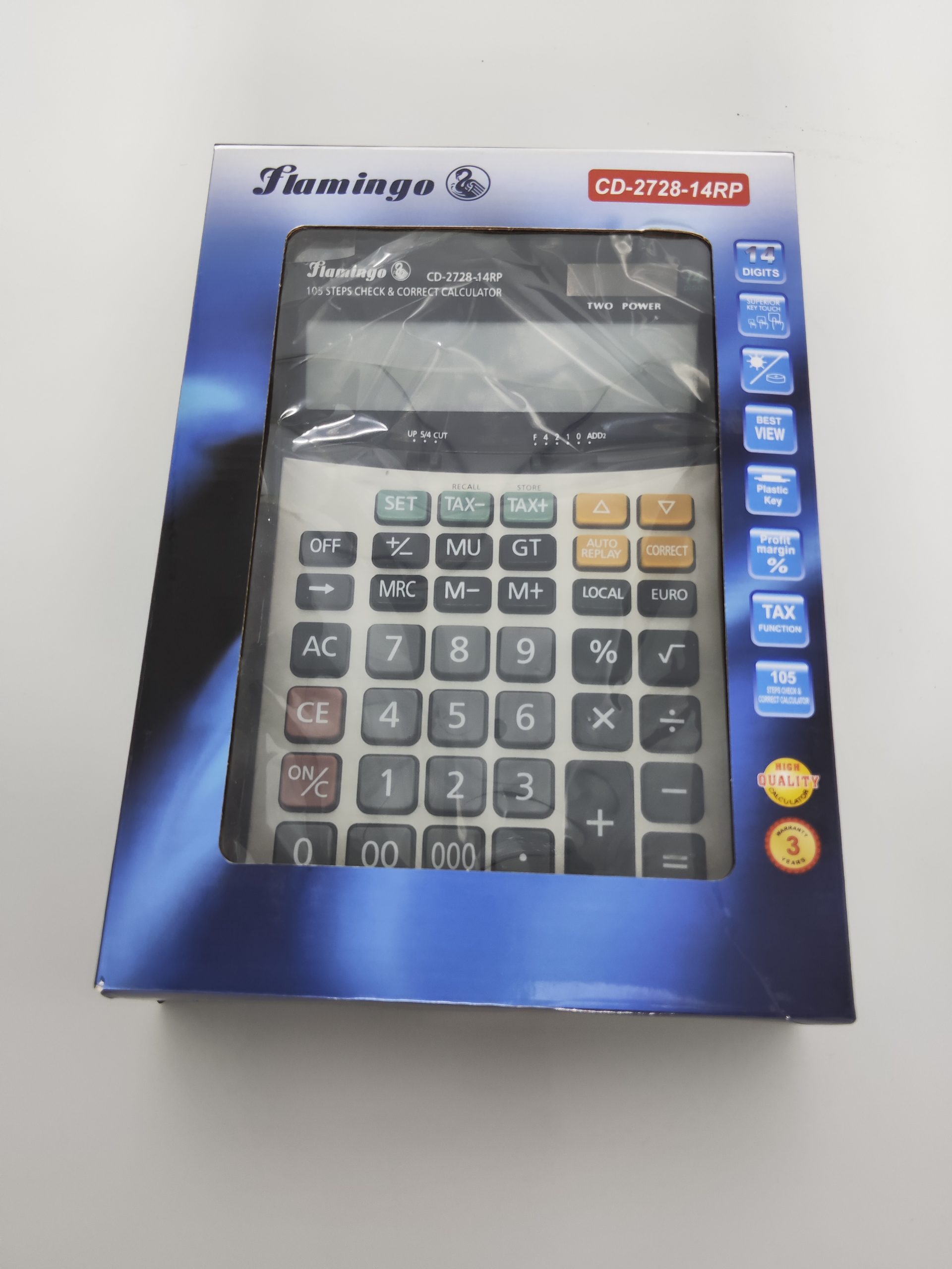 Calculatrice de table commerçante FLAMINGO CD-2728-14RP – Image 4