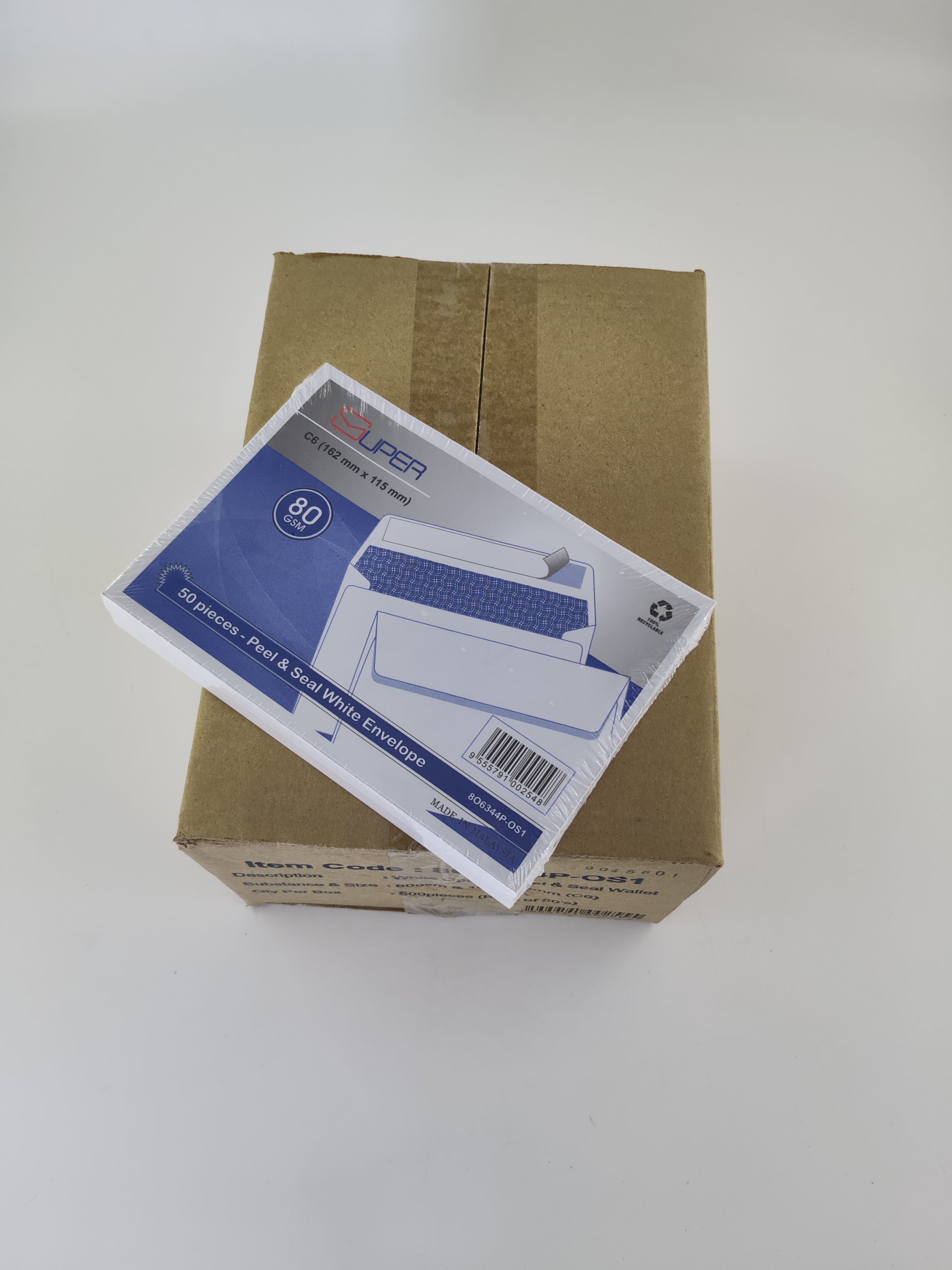 Enveloppe Blanche 115x162mm SUPER 80gsm auto collant 50 pièces – Image 7