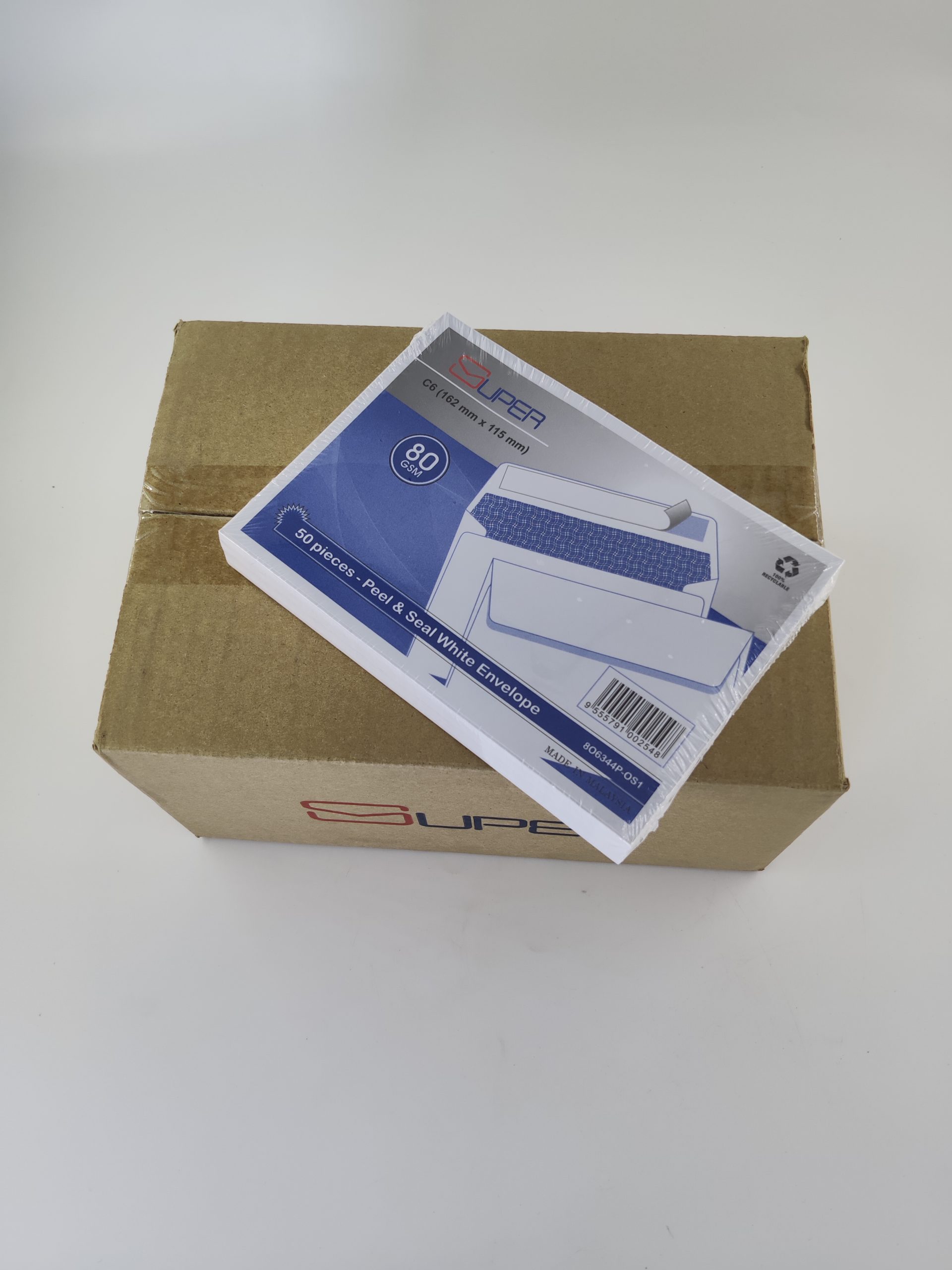 Enveloppe Blanche 115x162mm SUPER 80gsm auto collant 50 pièces – Image 5