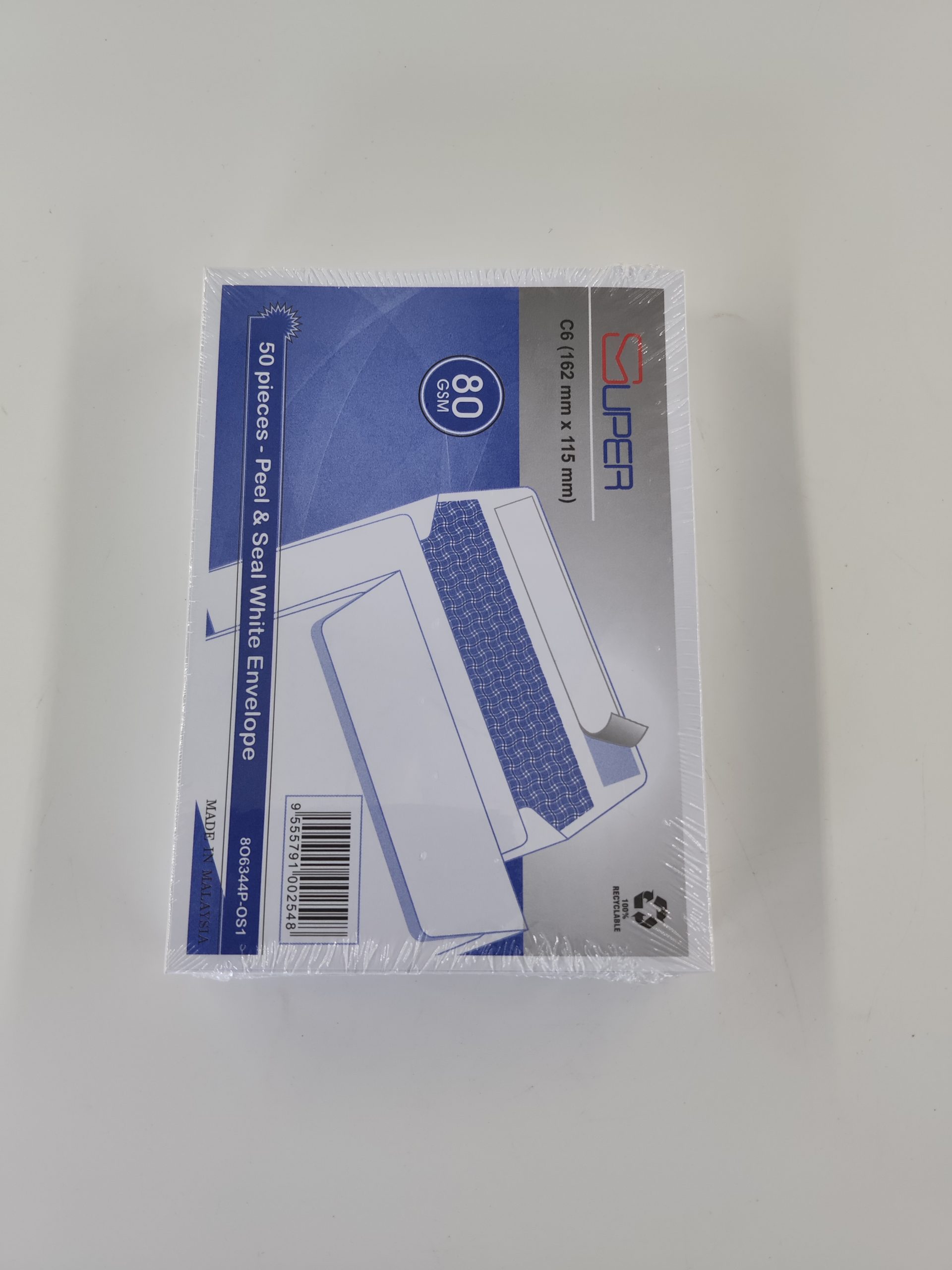 Enveloppe Blanche 115x162mm SUPER 80gsm auto collant 50 pièces – Image 2