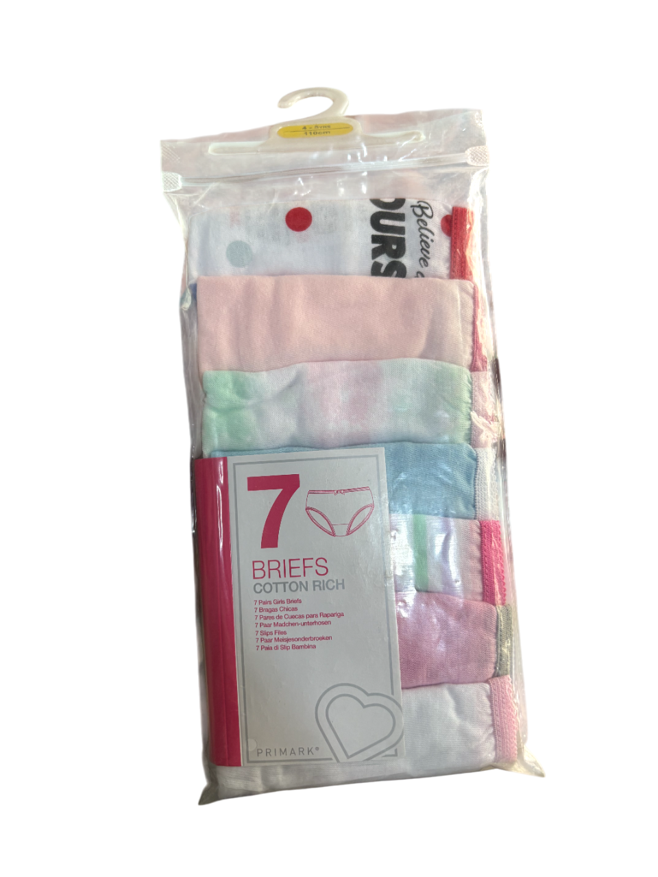 pack de 7 culottes à motifs pour fille de 3 à 7 ans